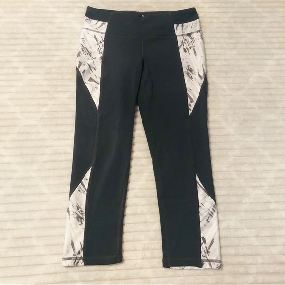 Athleta Gray Palm Colorblock Running Tight… - Picture 1 of 6